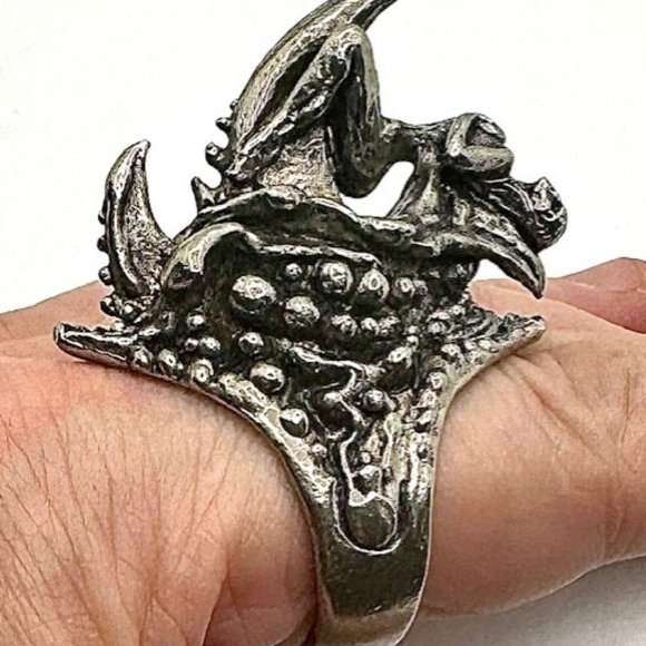 Axel Stocks Very Fine Girl on Spikes Ring Signed Unisex SZ US 10 Metal Messiah - Picture 9 of 13